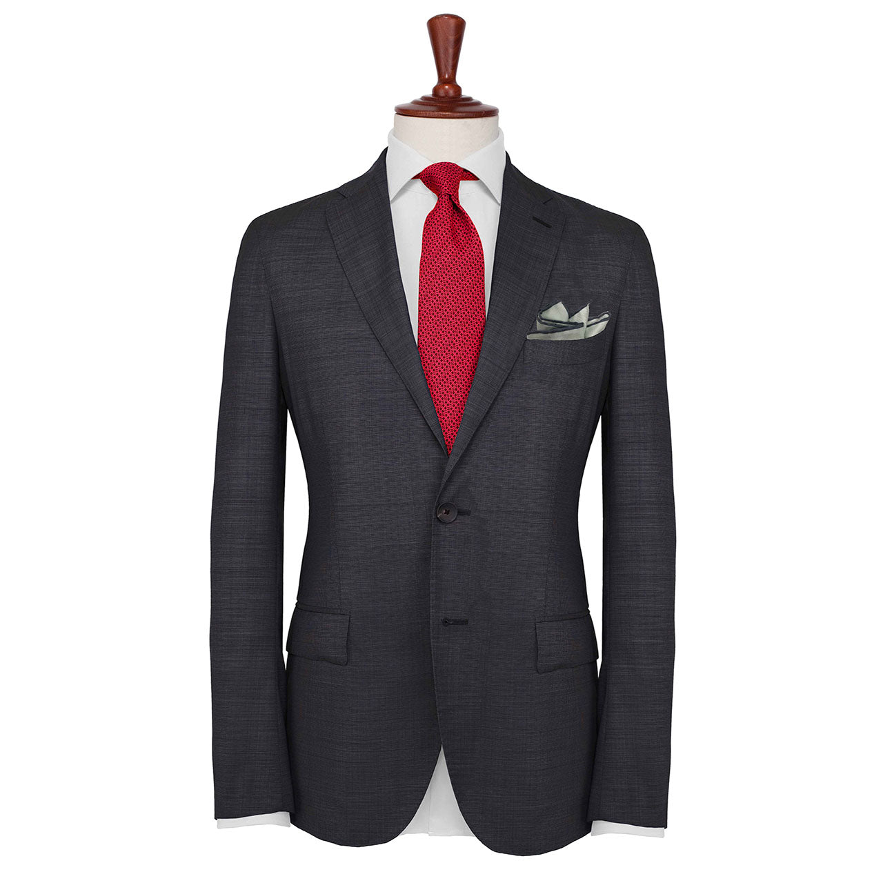Tyger Shoestring Grey on White Pocket Square