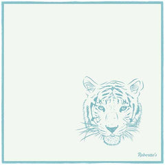 Tyger Shoestring Powder Blue on White Pocket Square