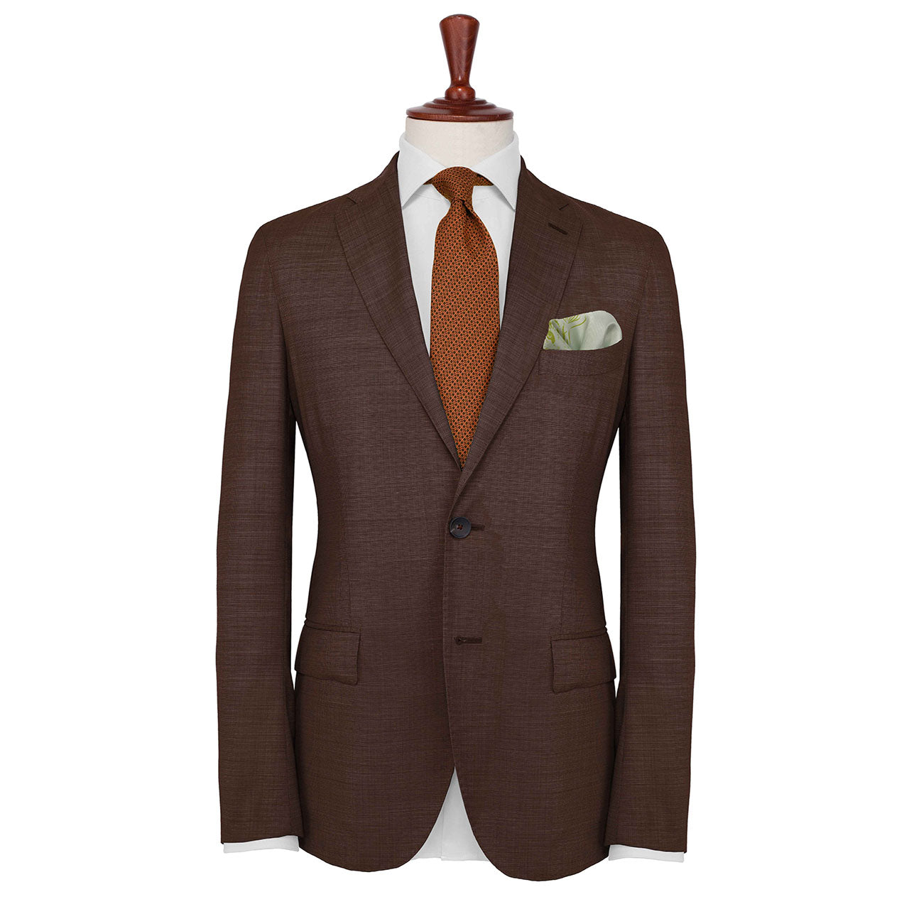 Tyger Shoestring Pear Green on White Pocket Square