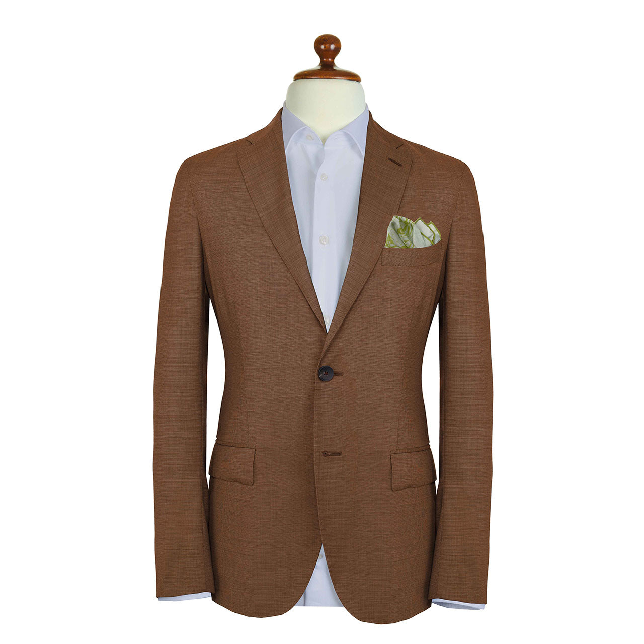 Tyger Shoestring Pear Green on White Pocket Square
