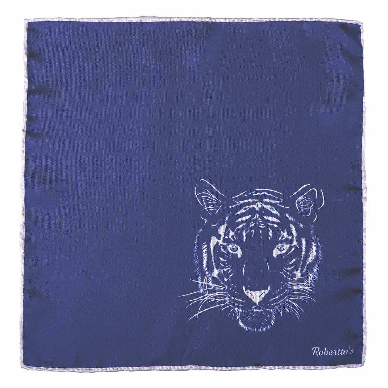 Tyger Shoestring Prussian Blue Pocket Square