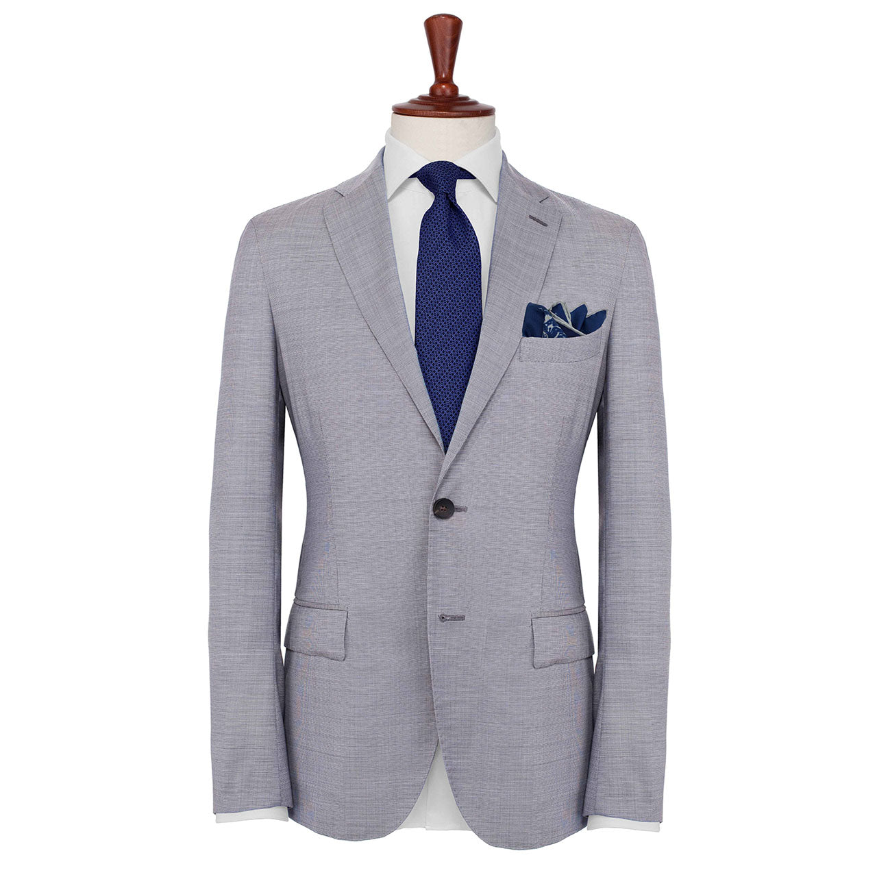 Tyger Shoestring Prussian Blue Pocket Square