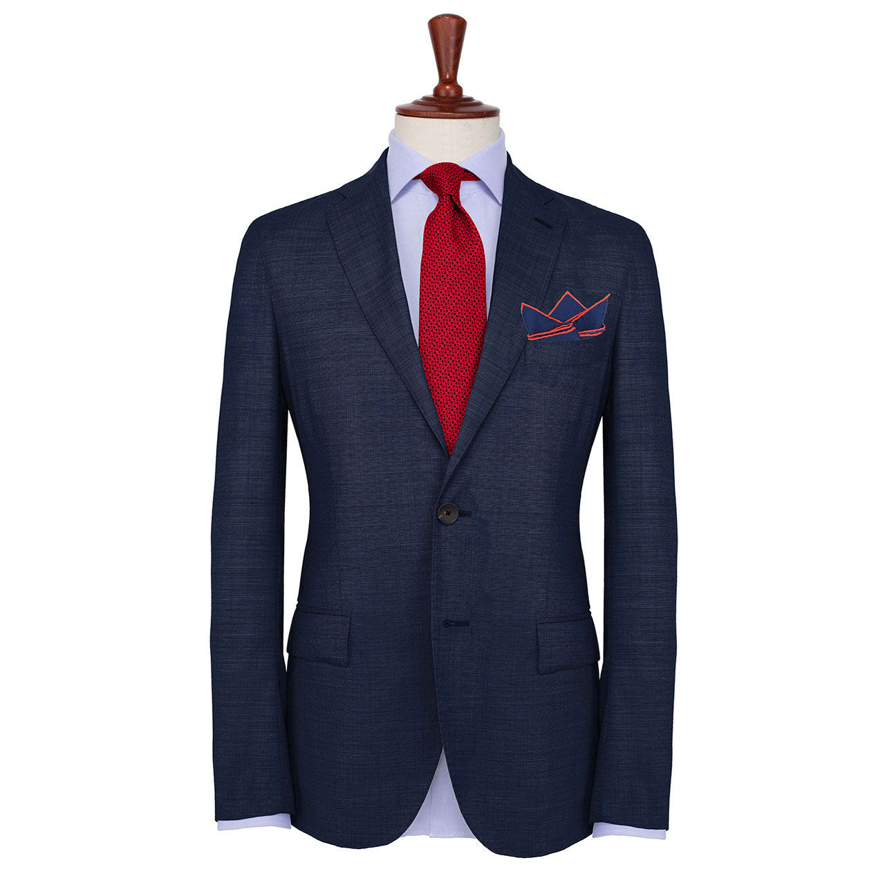 Tyger Shoestring Oxford Blue Pocket Square