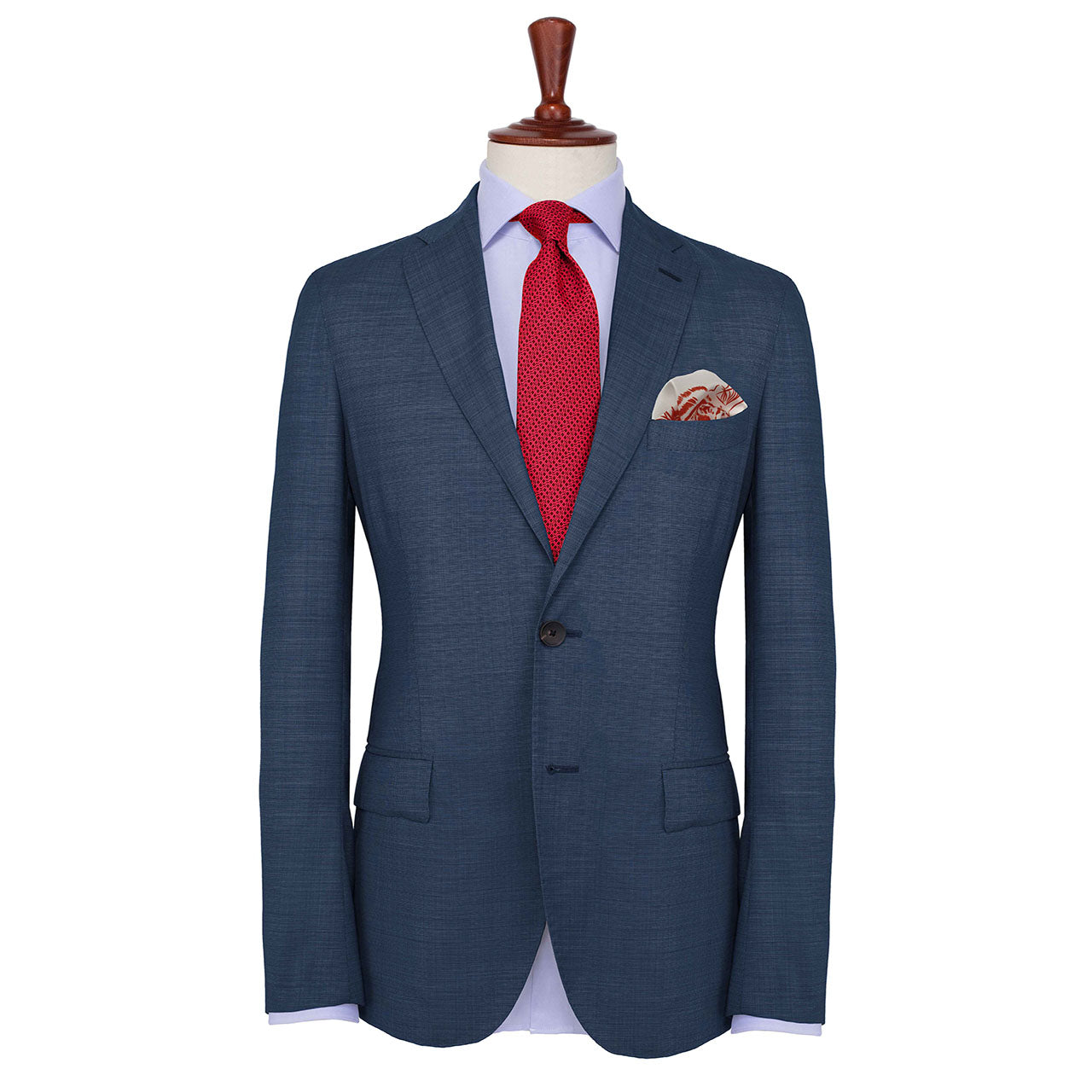 Tyger Shoestring Mordant Red on White Pocket Square