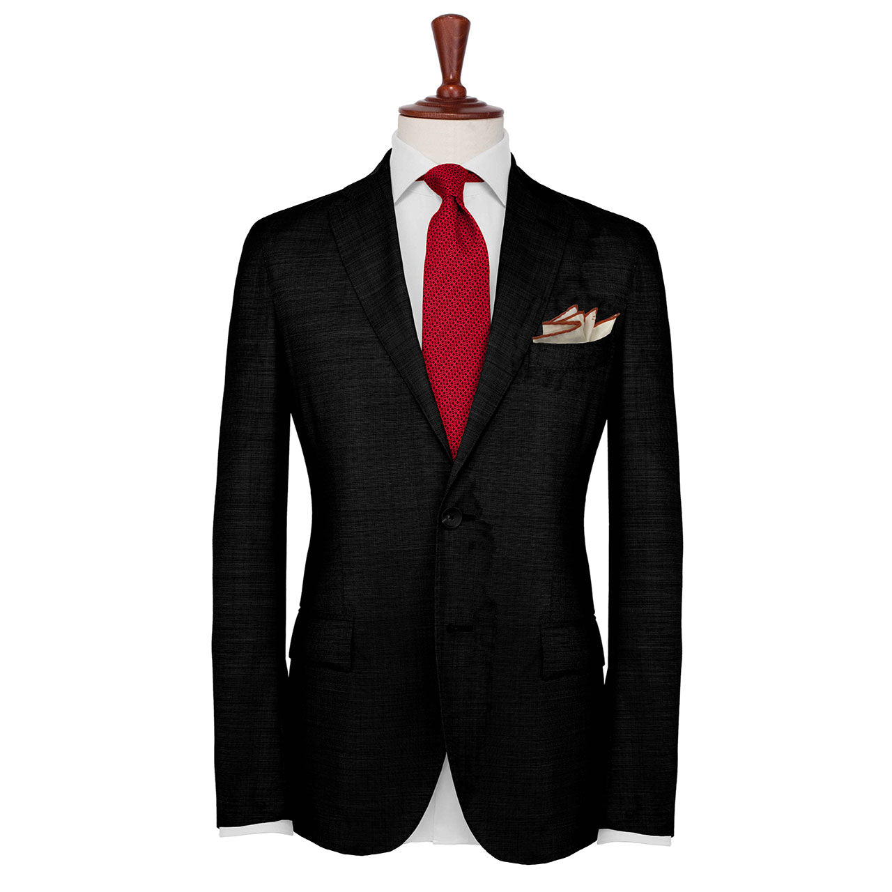 Tyger Shoestring Mordant Red on White Pocket Square