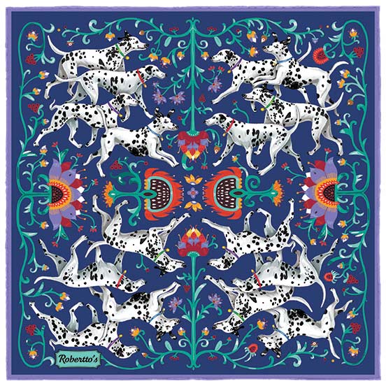 Hound & Thistle Purple Navy Pocket Square