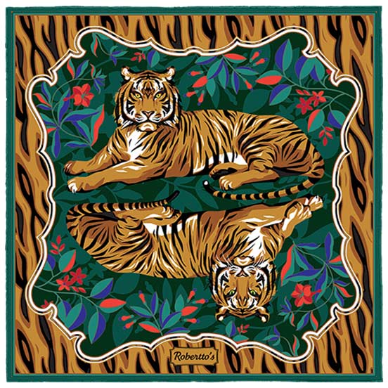 Tyger Tyger Peacock Green Pocket Square