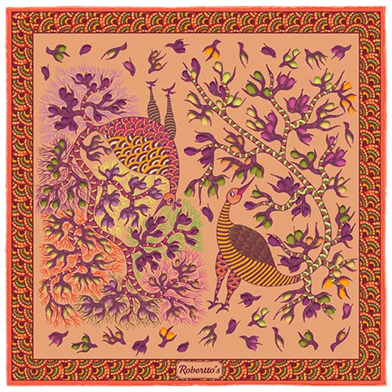 Pavo &amp; Folia Sand Color Pocket Square