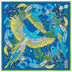 Feathers & Flowers Cobalt Blue Pocket Square