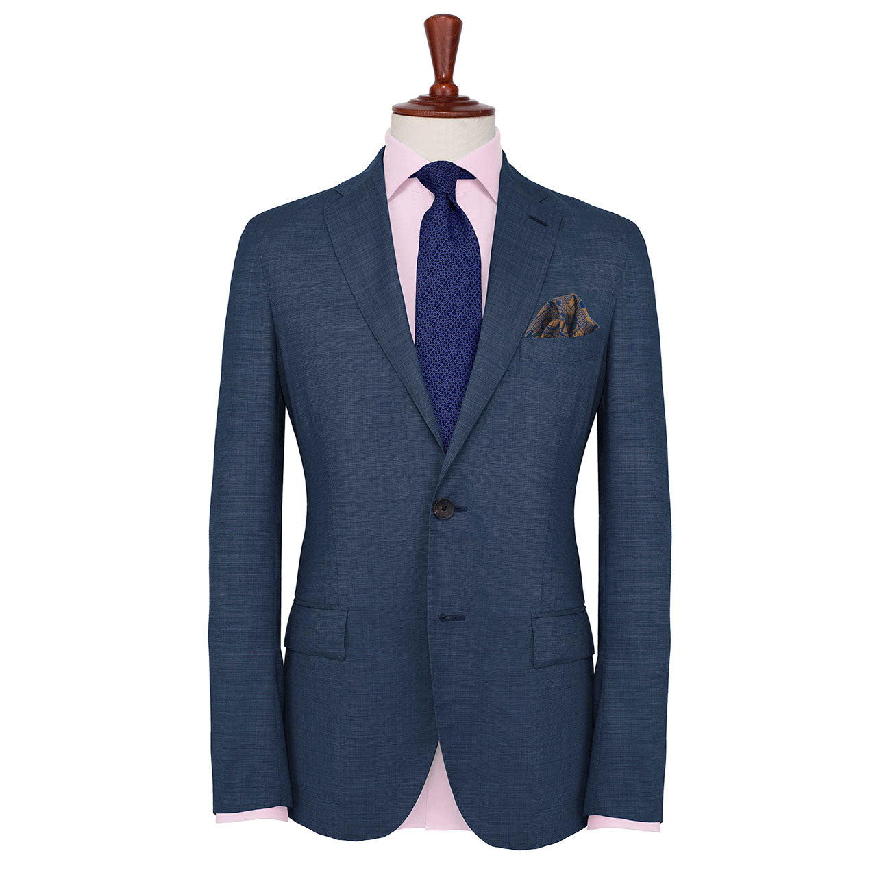 Racing Allegory Purple Blue and Apricot Pocket Square