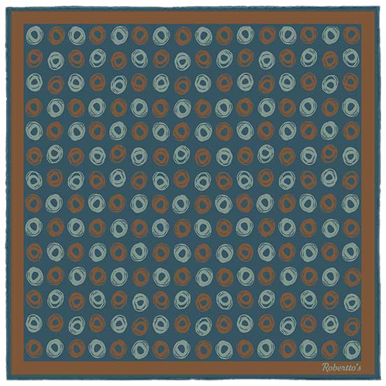 Polka Passion Petrol Blue Pocket Square