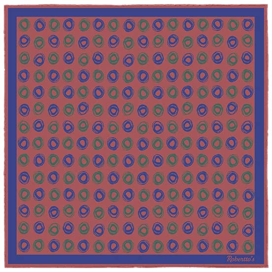 Polka Passion Rosewood Pocket Square