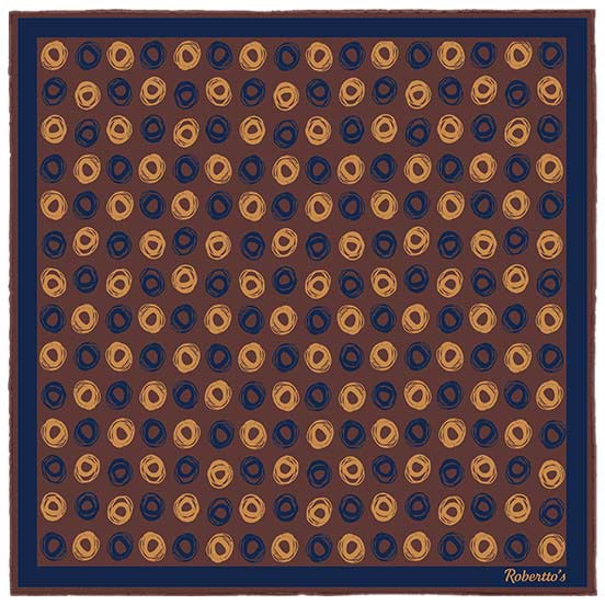 Polka Passion Walnut Brown Pocket Square