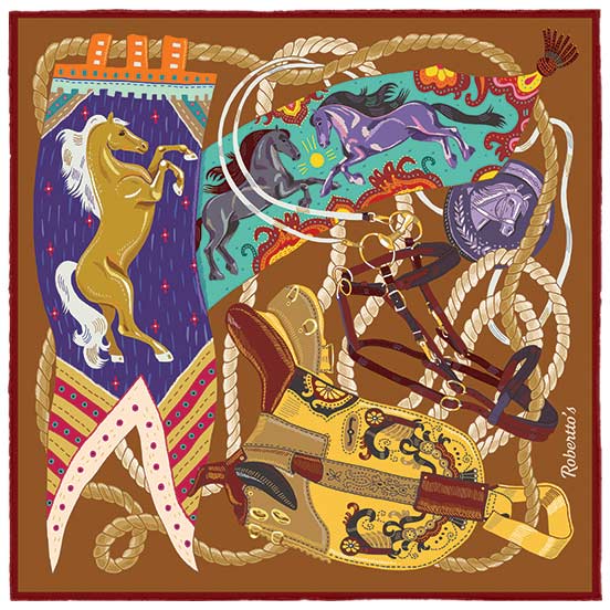 Les Chevaliers Caramel Pocket Square