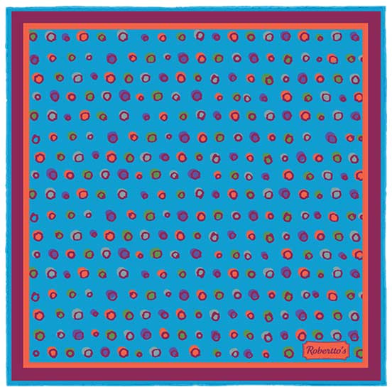 Polka Mania Azure Blue Pocket Square