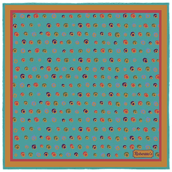 Polka Mania Turquoise Pocket Square