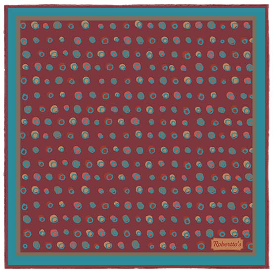 Polka Mania Maroon Pocket Square