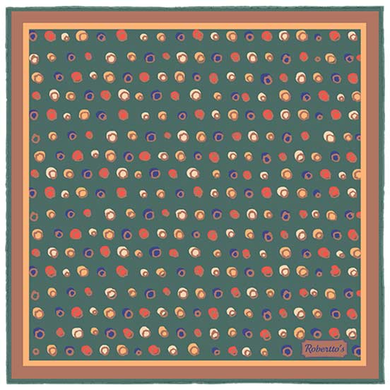 Polka Mania Pine Green Pocket Square