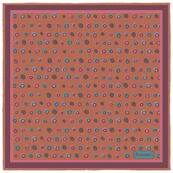 Polka Mania Cinnamon Pocket Square