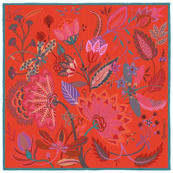 Dragonfly Chaser Orange Red Pocket Square