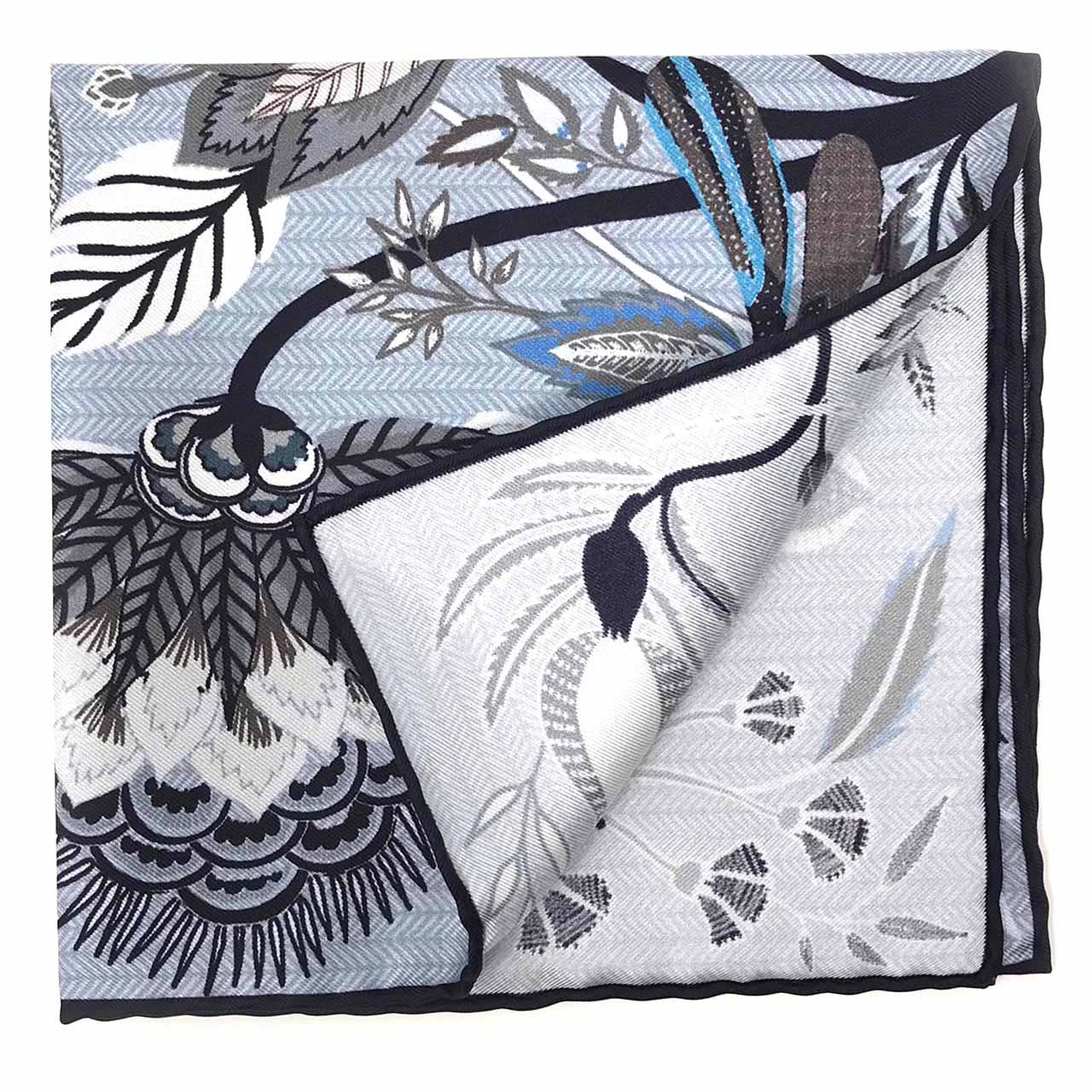 Dragonfly Chaser Grey Pocket Square