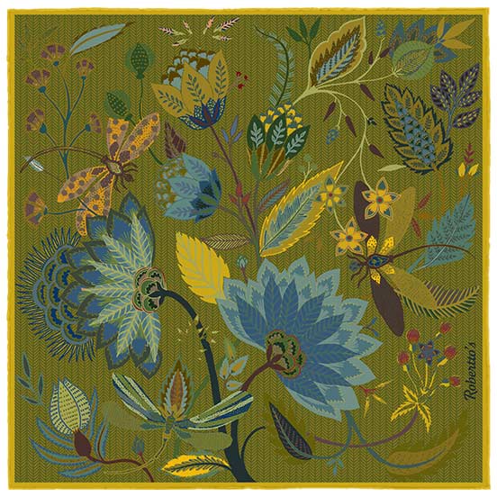 Dragonfly Chaser Olive Green Pocket Square