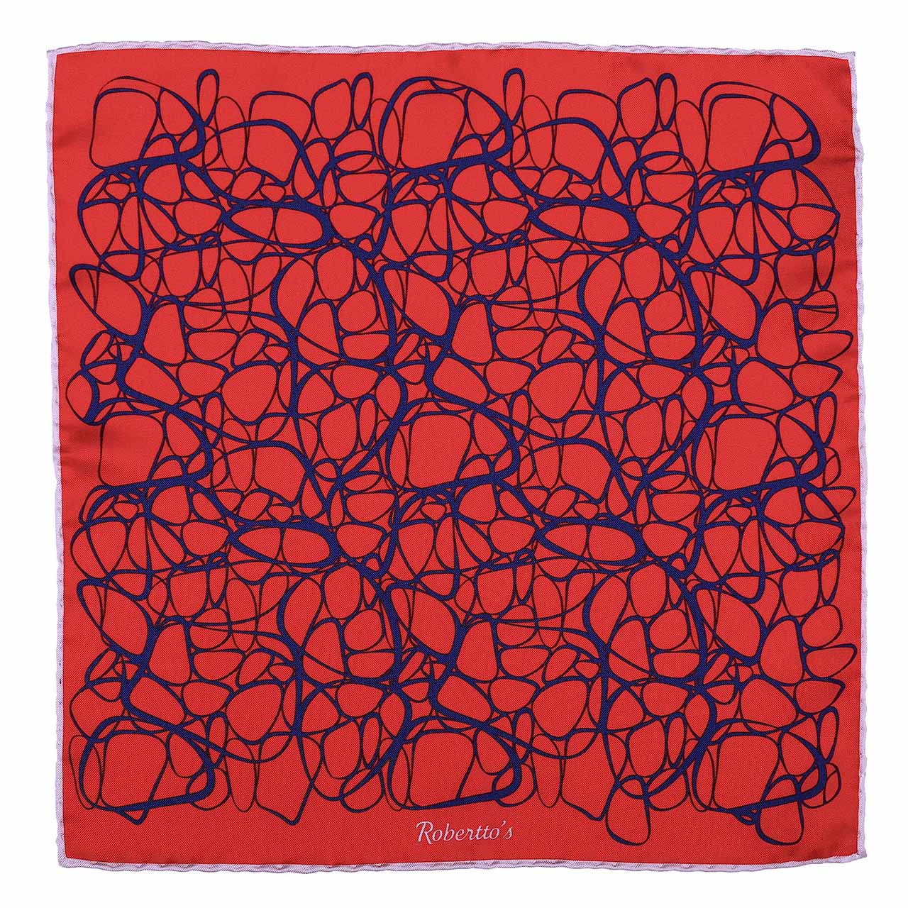 Labyrinthine Solid Red Pocket Square