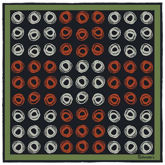 Cats Eyes Black Pocket Square