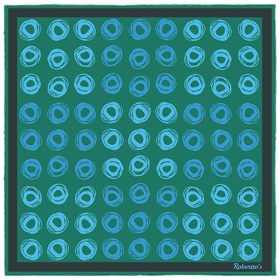 Cats Eyes Teal Pocket Square