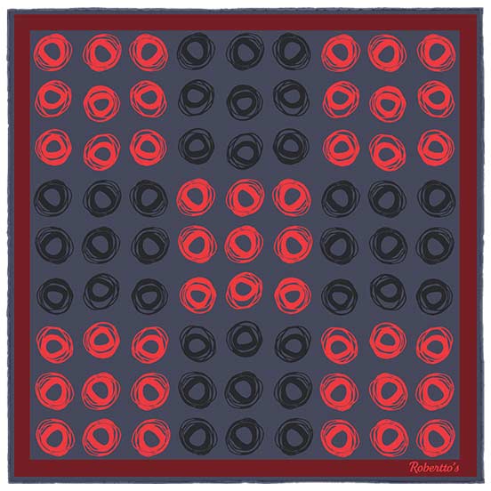Cats Eyes Charcoal Grey Pocket Square