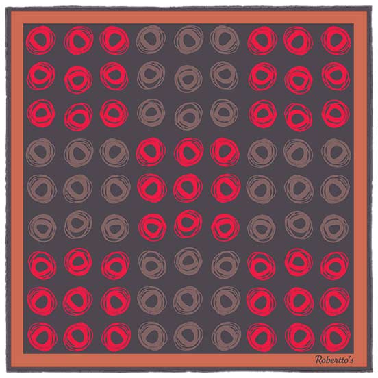 Cats Eyes Dark Taupe Pocket Square