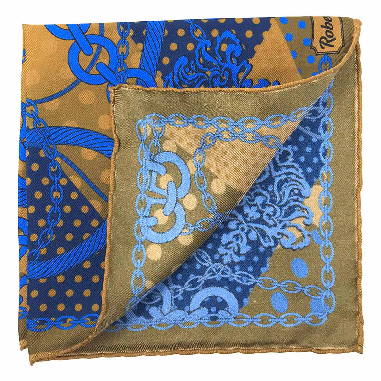 Chains &amp; Charms Golden Brown Pocket Square