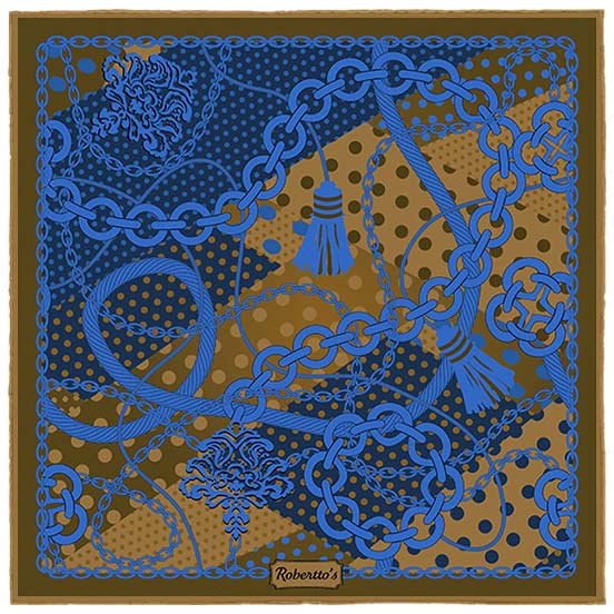 Chains &amp; Charms Golden Brown Pocket Square