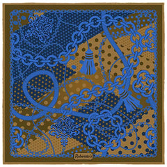 Chains & Charms Golden Brown Pocket Square