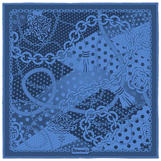 Chains &amp; Charms Light Blue Pocket Square