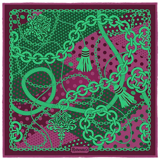 Chains &amp; Charms Purple Pocket Square