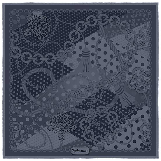 Chains & Charms Smoke Grey Pocket Square