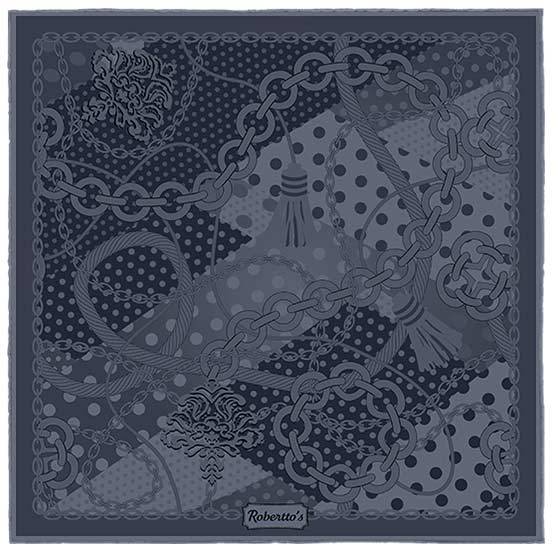 Chains &amp; Charms Smoke Grey Pocket Square