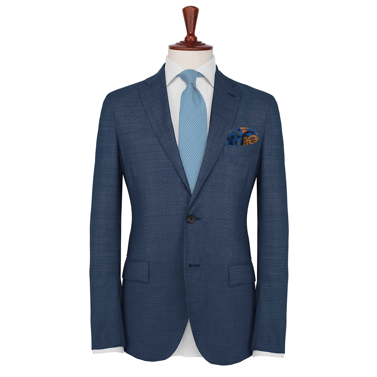 Chains &amp; Charms Sky Blue Pocket Square