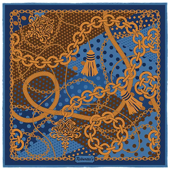 Chains &amp; Charms Sky Blue Pocket Square