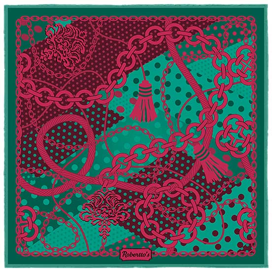 Chains &amp; Charms Dark Turquoise Pocket Square