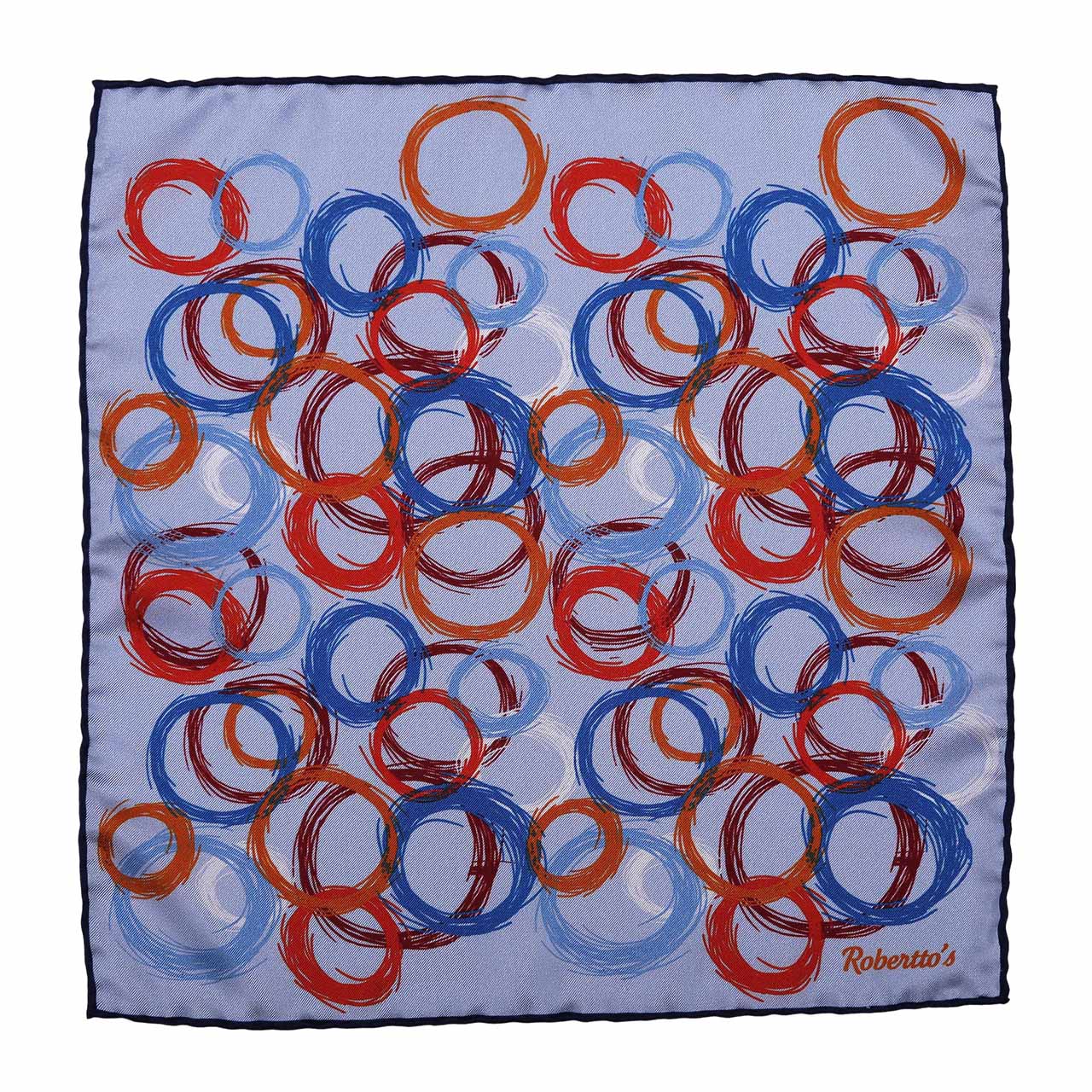 Running Rings Pastel Blue Pocket Square