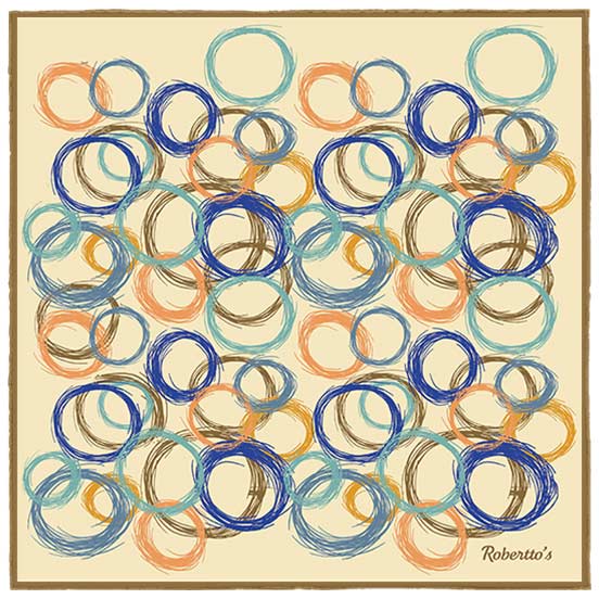 Running Rings Sepia Pocket Square