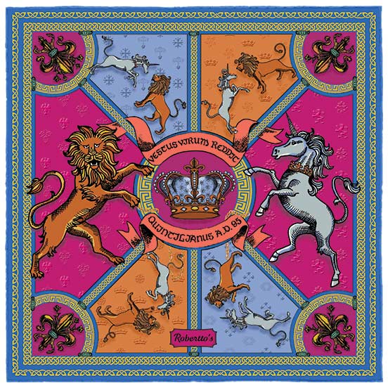 Leon et Equus Fuchsia Pocket Square