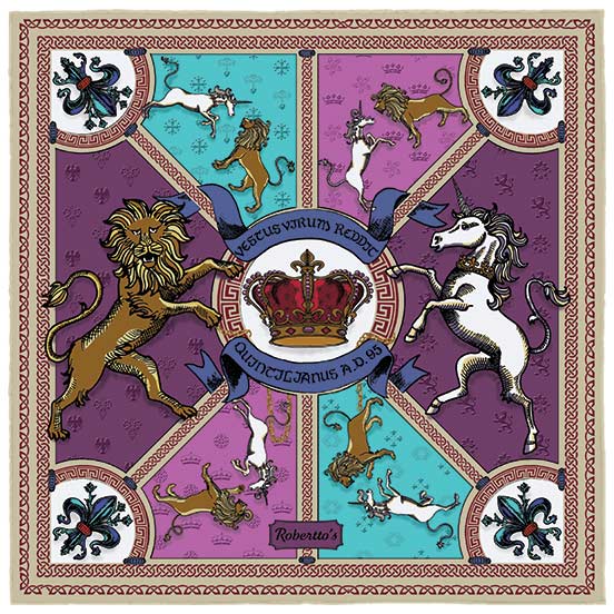 Leon et Equus Mauve Pocket Square