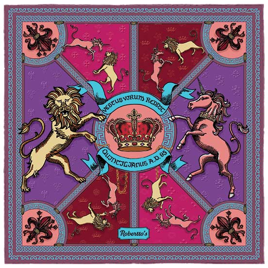 Leon et Equus Amethyst Purple Pocket Square