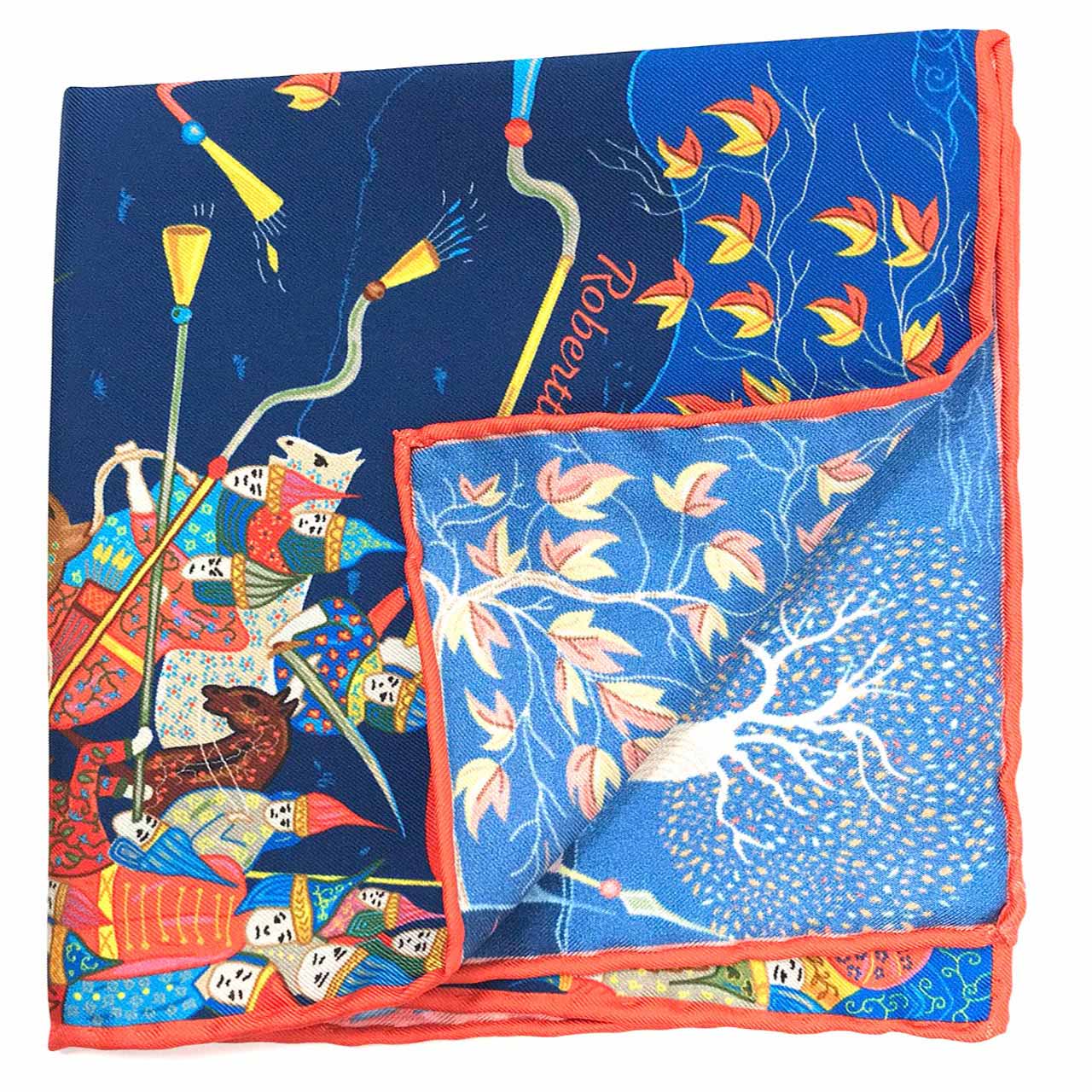 Battle of the Mughals Navy Blue Pocket Square