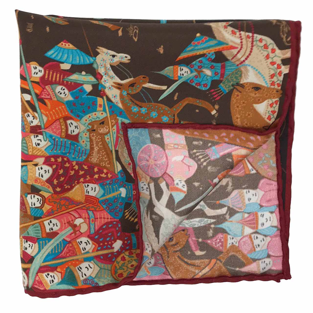 Battle of the Mughals Brown Pocket Square