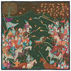 Battle of the Mughals Seaweed Green Pocket Square