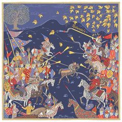 Battle of the Mughals Bluish Purple Pocket Square
